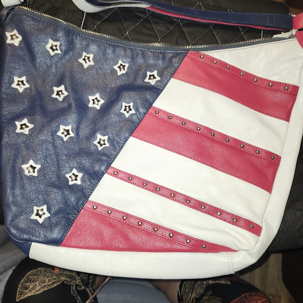 Sharif Blue, Red, and White Star Shoulder Bag
